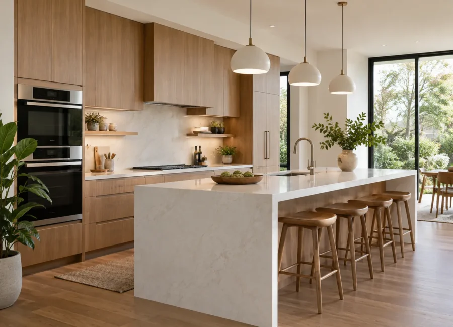 Ilustrasi dapur dan kitchen set modern